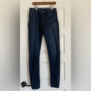 Agolde High Rise Farrah Skinny Jeans Dark Blue Denim 29